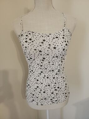 Aeropostale White Camisole with Black Star Print